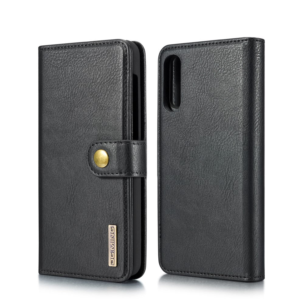 DG.MING Split Leather Phone Case Shell for Samsung Galaxy A50 / A50s / A30s
