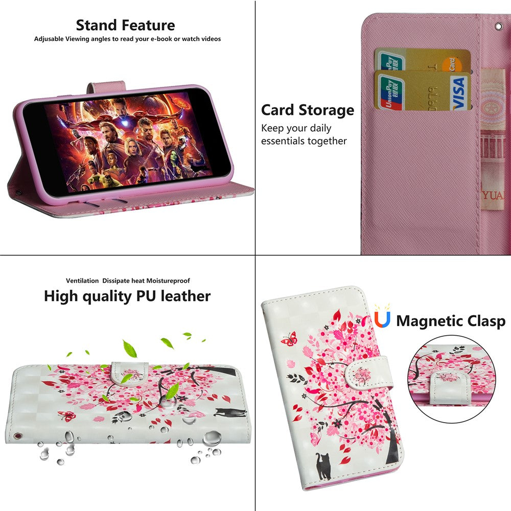 3D-printet PU-læderoverflade med pungetui til Samsung Galaxy Note 10 / Note 10 5G Plus / 10 Plus 5G