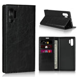 Crazy Horse Skin Genuine Leather Wallet Phone Case for Samsung Galaxy Note 10 Plus / 10 Plus 5G