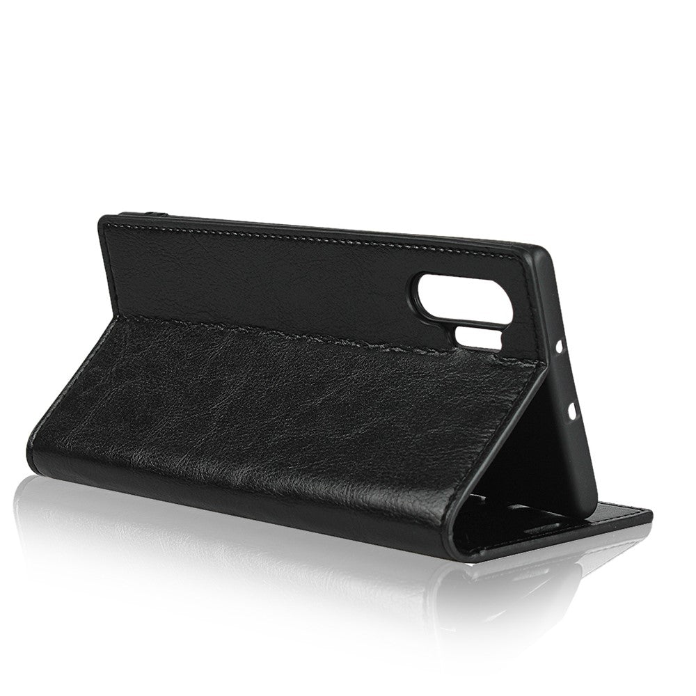 Crazy Horse Skin Genuine Leather Wallet Phone Case for Samsung Galaxy Note 10 Plus / 10 Plus 5G