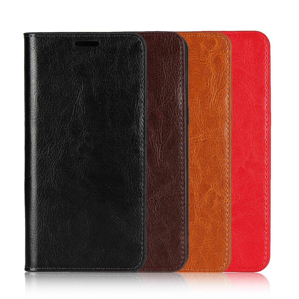 Crazy Horse Skin Genuine Leather Wallet Phone Case for Samsung Galaxy Note 10 Plus / 10 Plus 5G
