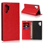 Crazy Horse Skin Genuine Leather Wallet Phone Case for Samsung Galaxy Note 10 Plus / 10 Plus 5G