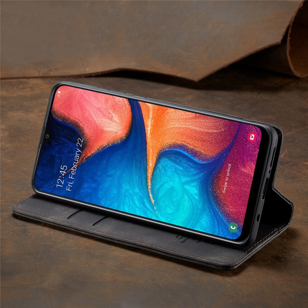 CASEME 013 Series Auto-absorbed Leather Flip Wallet Case for Samsung Galaxy A20e