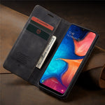 CASEME 013 Series Auto-absorbed Leather Flip Wallet Case for Samsung Galaxy A20e