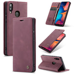 CASEME 013 Series Auto-absorbed Leather Flip Wallet Case for Samsung Galaxy A20e