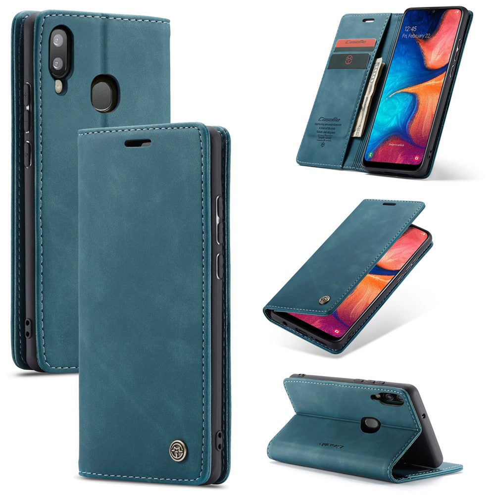 CASEME 013 Series Auto-absorbed Leather Flip Wallet Case for Samsung Galaxy A20e