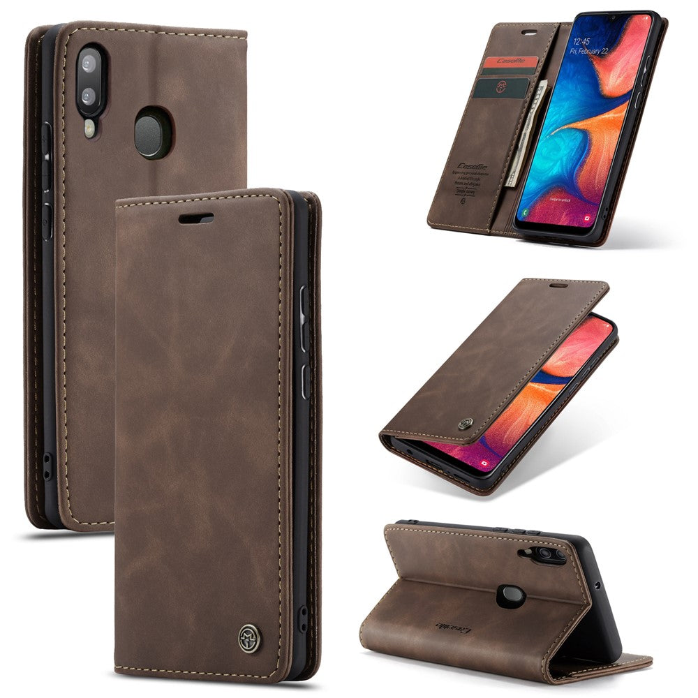 CASEME 013 Series Auto-absorbed Leather Flip Wallet Case for Samsung Galaxy A20e