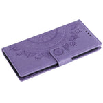 Imprint Flower Læder Pung Etui til Samsung Galaxy A80/A90