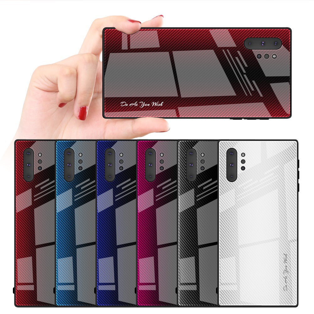 Texture Gradient Tempered Glass Back + Soft TPU Edge Phone Shell for Samsung Galaxy Note 10 Plus/Note 10 Plus 5G