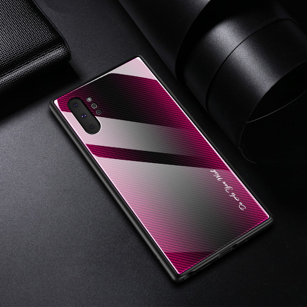 Texture Gradient Tempered Glass Back + Soft TPU Edge Phone Shell for Samsung Galaxy Note 10 Plus/Note 10 Plus 5G