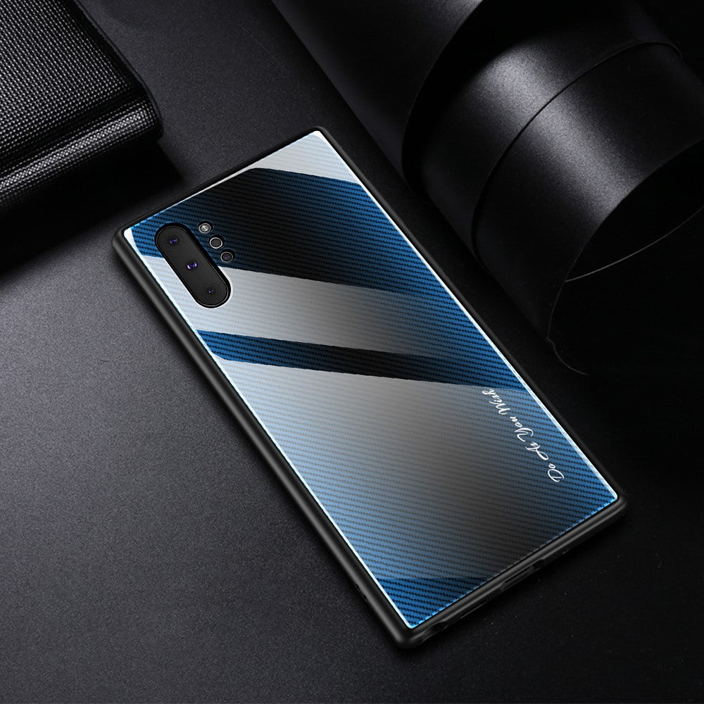 Texture Gradient Tempered Glass Back + Soft TPU Edge Phone Shell for Samsung Galaxy Note 10 Plus/Note 10 Plus 5G