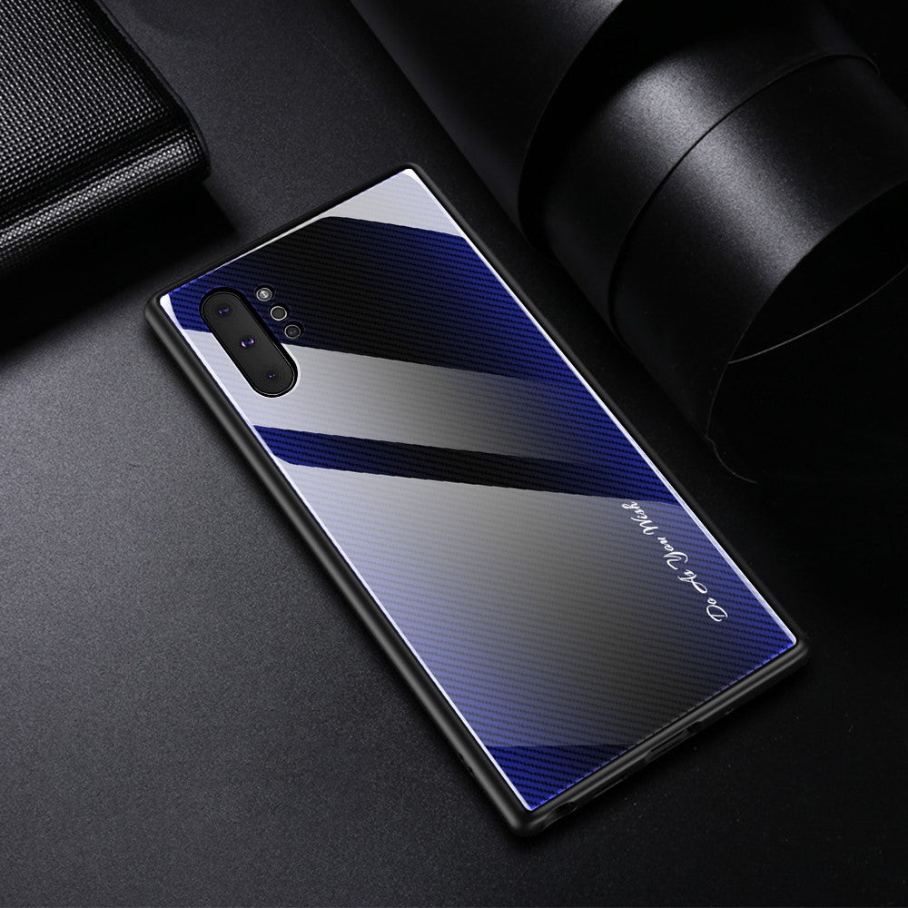 Texture Gradient Tempered Glass Back + Soft TPU Edge Phone Shell for Samsung Galaxy Note 10 Plus/Note 10 Plus 5G