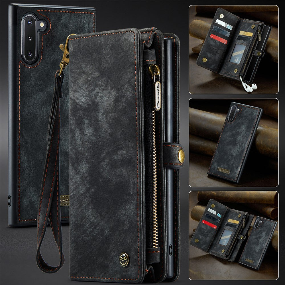 CASEME Multifunktionellt 2-i-1 Plånbok TPU+PU Läder mobilskal för Samsung Galaxy Note 10 / Note 10 5G