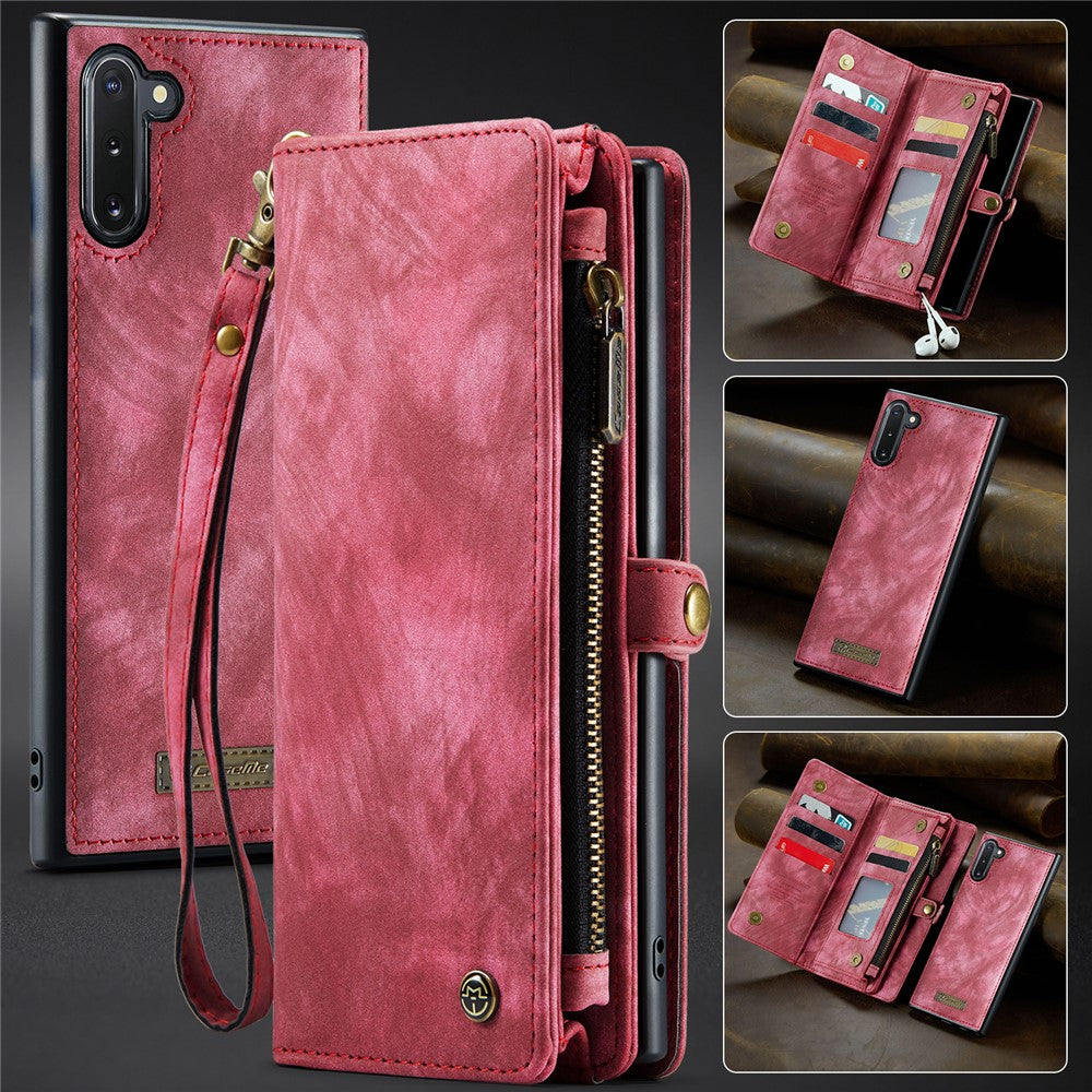 CASEME Multifunktionellt 2-i-1 Plånbok TPU+PU Läder mobilskal för Samsung Galaxy Note 10 / Note 10 5G