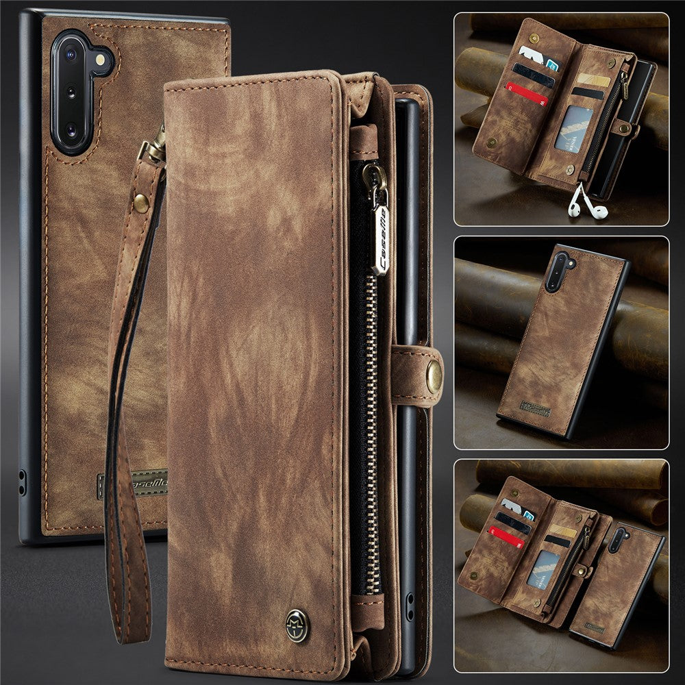 CASEME Multifunktionellt 2-i-1 Plånbok TPU+PU Läder mobilskal för Samsung Galaxy Note 10 / Note 10 5G