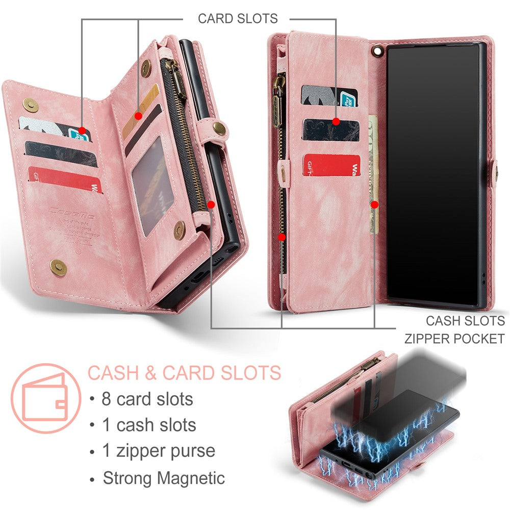 CASEME 008-serien til Samsung Galaxy Note 10 / Note 10 5G PU læder pung-etui Multifunktionelt magnetisk aftageligt stander-telefoncover