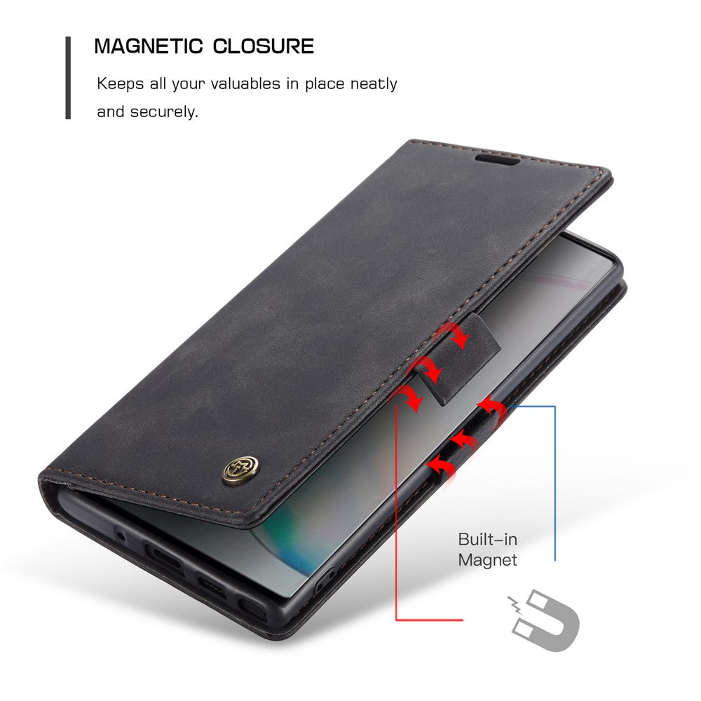 CASEME 013 Series Auto-absorbed Flip Leather Wallet Stand Case for Samsung Galaxy Note 10/Note 10 5G