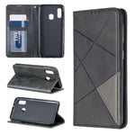 Kortlomme-lædercover med geometrisk mønster til Samsung Galaxy A20e / A10e