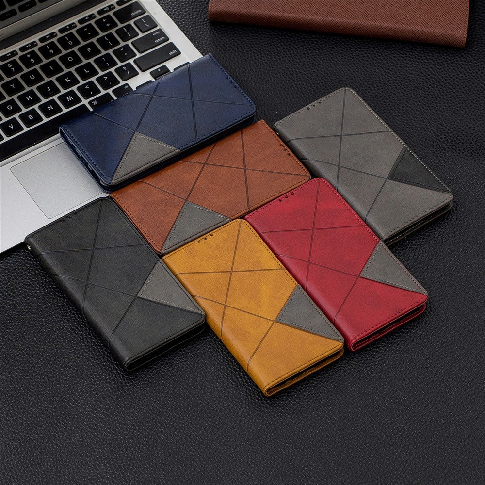 Kortlomme-lædercover med geometrisk mønster til Samsung Galaxy A20e / A10e