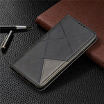 Kortlomme-lædercover med geometrisk mønster til Samsung Galaxy A20e / A10e