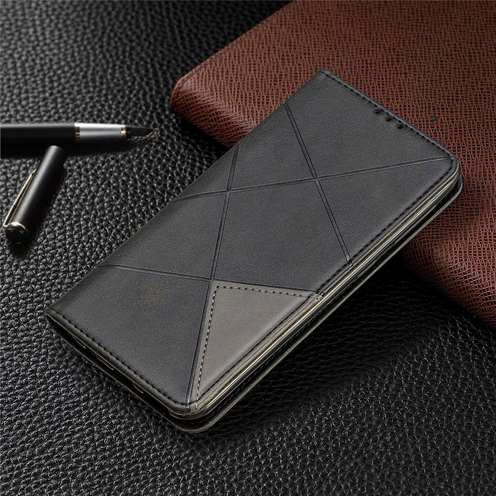 Kortlomme-lædercover med geometrisk mønster til Samsung Galaxy A20e / A10e
