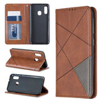 Kortlomme-lædercover med geometrisk mønster til Samsung Galaxy A20e / A10e