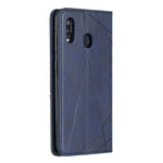 Geometrisk mønster læder stander-etui med kortlommer til Samsung Galaxy A20 / A30