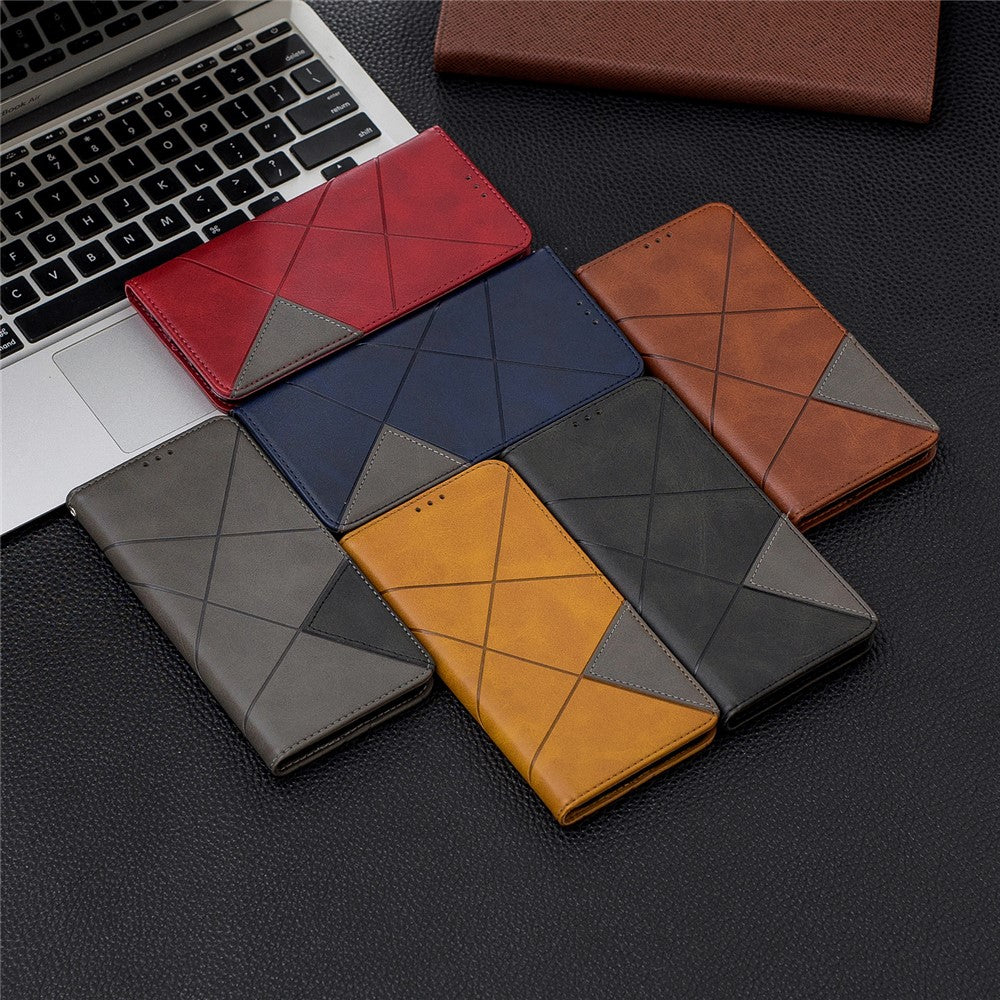 Geometric Pattern Leather Phone Case with Stand for Samsung Galaxy A50 / A50s / A30s