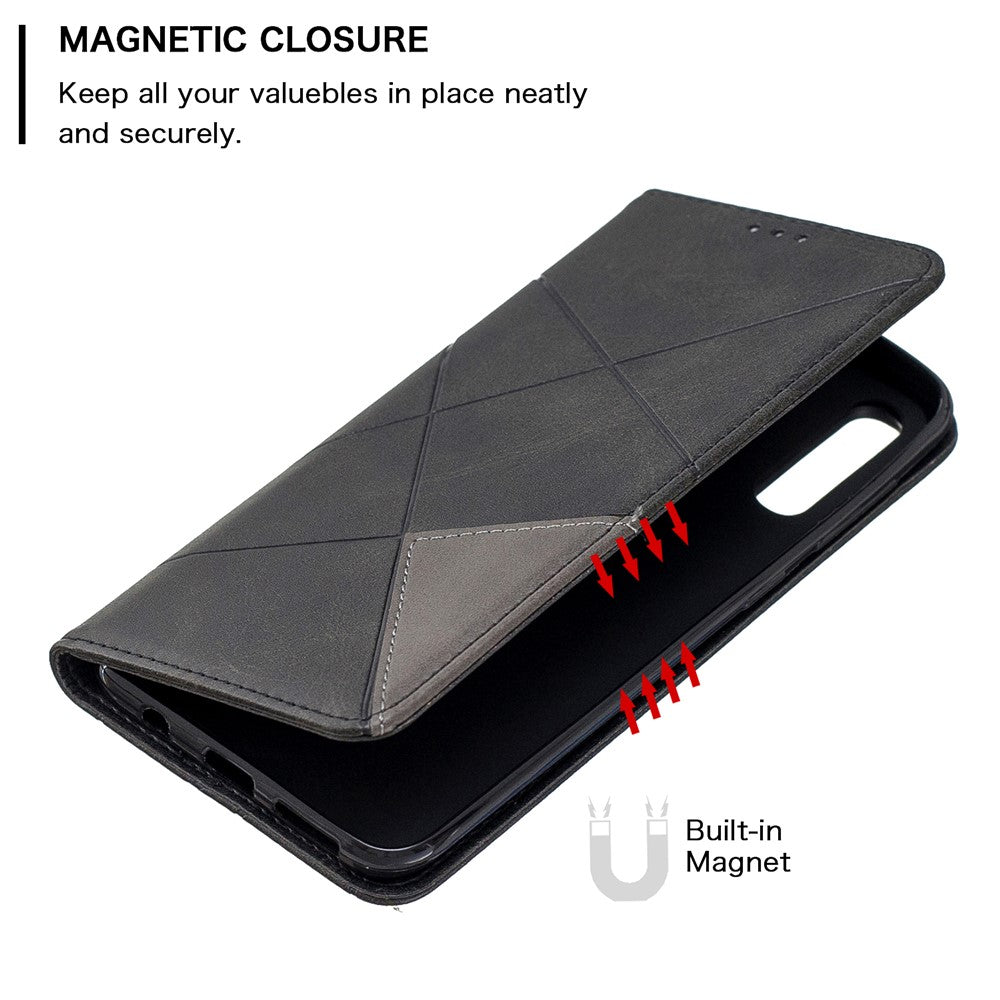 Geometric Pattern Leather Phone Case with Stand for Samsung Galaxy A50 / A50s / A30s