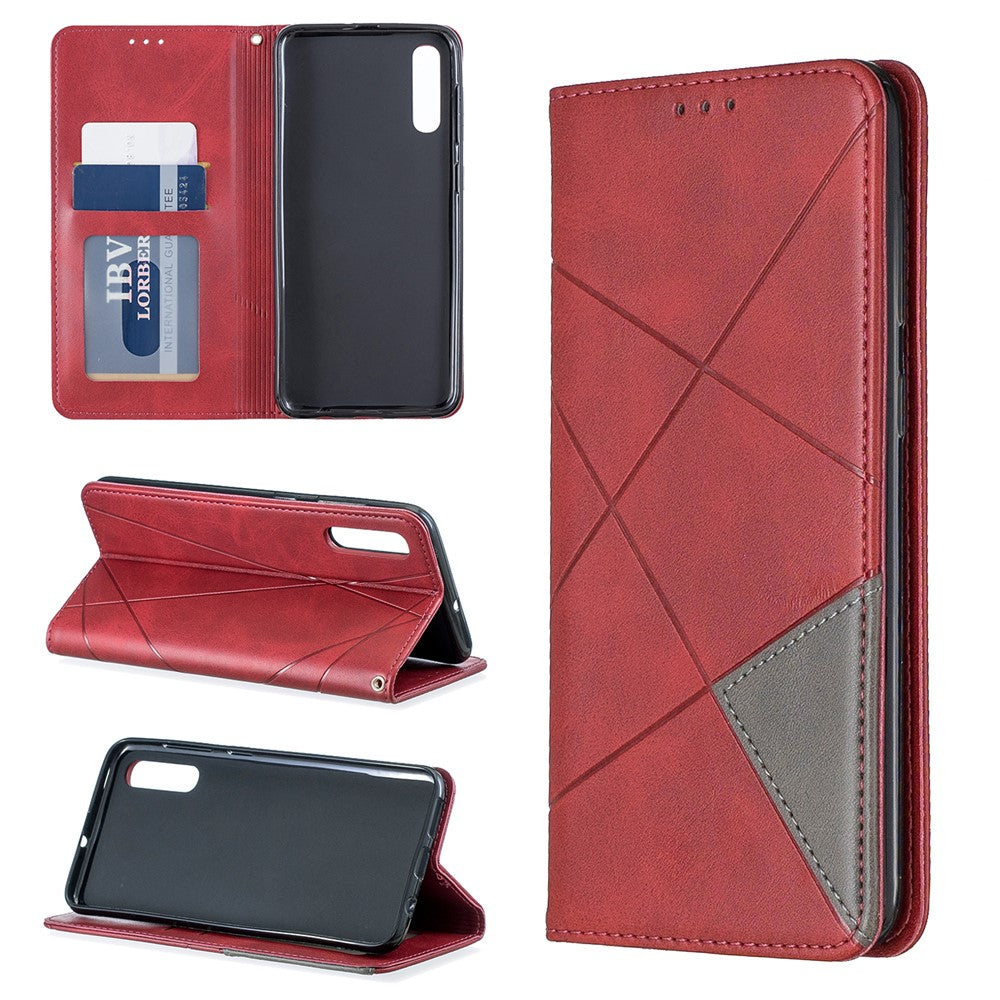 Geometric Pattern Leather Phone Case with Stand for Samsung Galaxy A50 / A50s / A30s