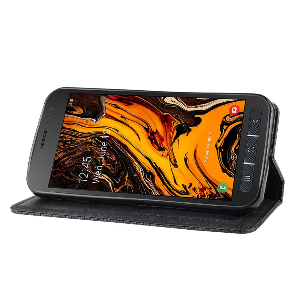 Självabsorberande plånboksfodral i vintage-stil i PU-läder för Samsung Galaxy Xcover 4 / Xcover 4s / G398F