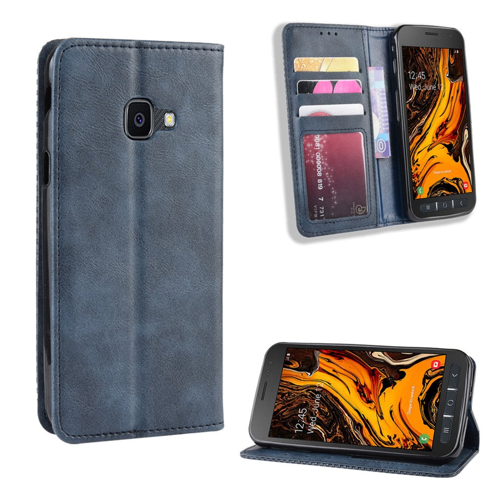 Självabsorberande plånboksfodral i vintage-stil i PU-läder för Samsung Galaxy Xcover 4 / Xcover 4s / G398F