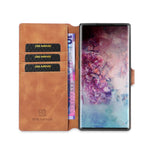 DG.MING Retro Style Læderpung Stand Etui til Samsung Galaxy Note 10 Plus/Note 10 Plus 5G Brun