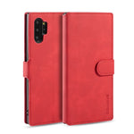 DG.MING Retro Style Læderpung Stand Etui til Samsung Galaxy Note 10 Plus/Note 10 Plus 5G Brun