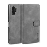 DG.MING Retro Style Læderpung Stand Etui til Samsung Galaxy Note 10 Plus/Note 10 Plus 5G Brun