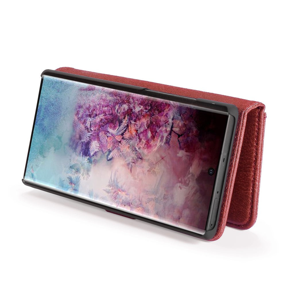 DG.MING telefoncover til Samsung Galaxy Note 10 Plus / Note 10 Plus 5G aftageligt 2-i-1 pung splatlæder + PC-bagcover