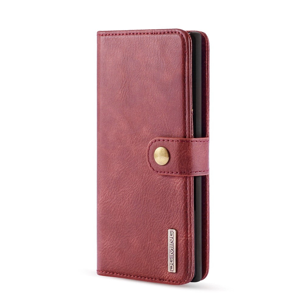 DG.MING telefoncover til Samsung Galaxy Note 10 Plus / Note 10 Plus 5G aftageligt 2-i-1 pung splatlæder + PC-bagcover