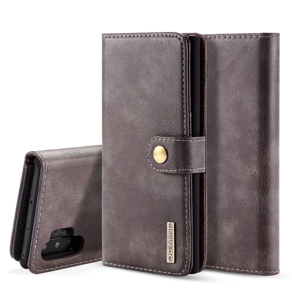 DG.MING telefoncover til Samsung Galaxy Note 10 Plus / Note 10 Plus 5G aftageligt 2-i-1 pung splatlæder + PC-bagcover