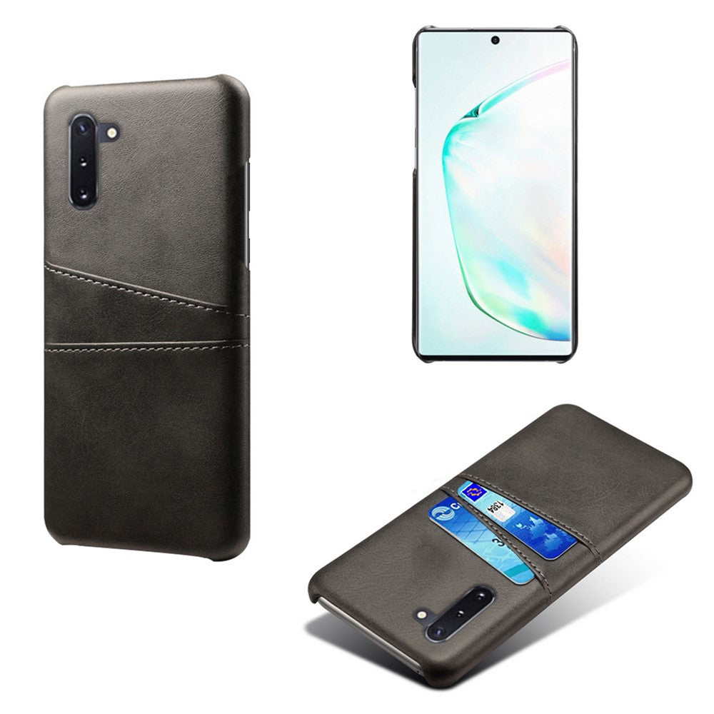 Dubbla kortfack PU-läderbelagt hårt plastskal för Samsung Galaxy Note 10 / Note 10 5G