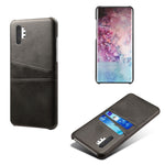 Double Card Slots PU Leather Coated Hard Plastic Case for Samsung Galaxy Note 10 Plus / Note 10 Plus 5G