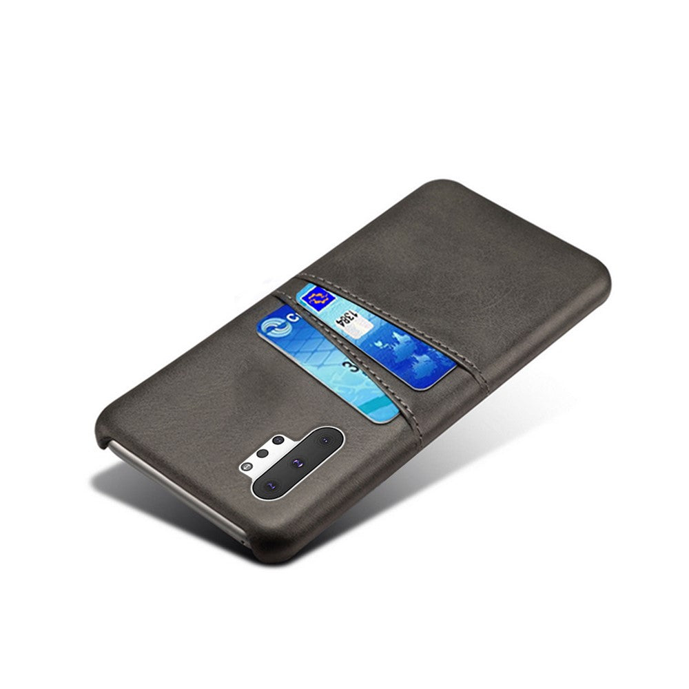 Double Card Slots PU Leather Coated Hard Plastic Case for Samsung Galaxy Note 10 Plus / Note 10 Plus 5G