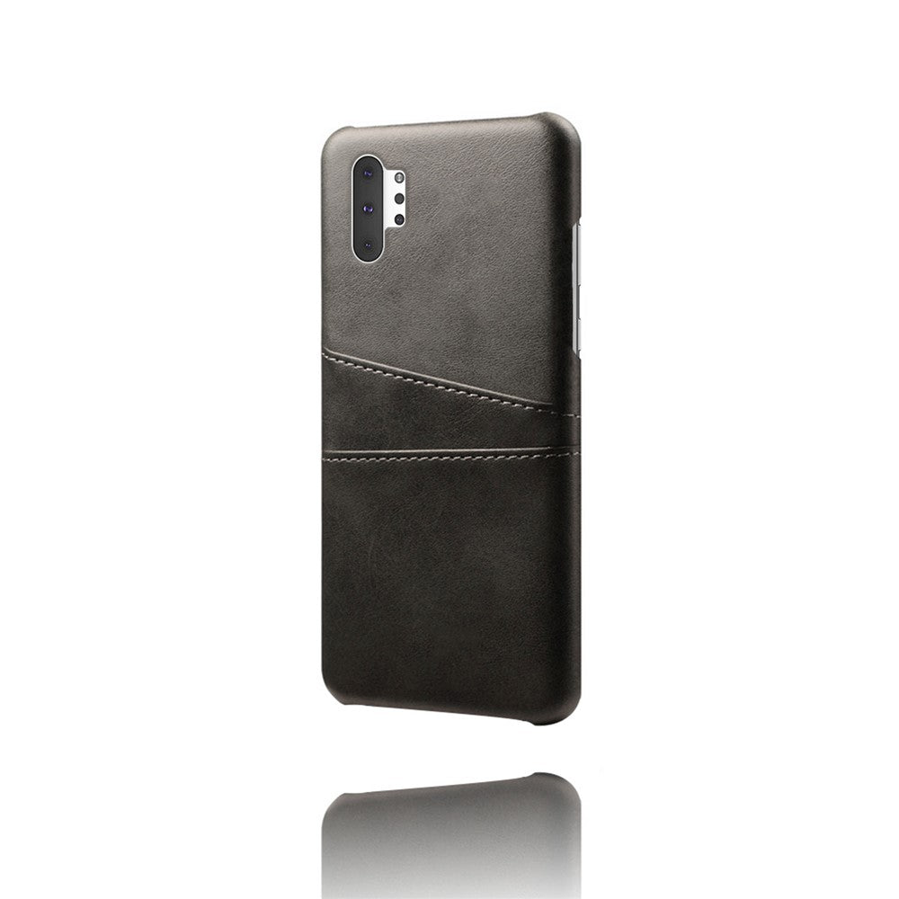 Double Card Slots PU Leather Coated Hard Plastic Case for Samsung Galaxy Note 10 Plus / Note 10 Plus 5G