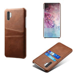 Double Card Slots PU Leather Coated Hard Plastic Case for Samsung Galaxy Note 10 Plus / Note 10 Plus 5G