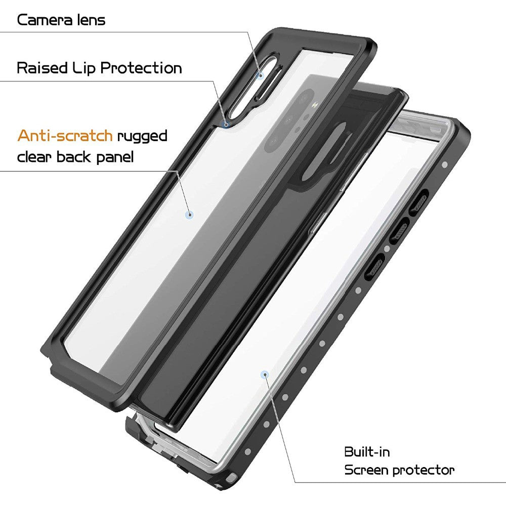 REDPEPPER IP68 vandtæt telefoncover til Samsung Galaxy Note 10 Plus [understøtter fingeraftryksoplåsning] [klar bagside]