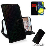 For Samsung Galaxy A80 / A90 Clean Color Flower Pattern Wallet Stand Leather Phone Cover Protective Phone Case with Lanyard