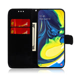 For Samsung Galaxy A80 / A90 Clean Color Flower Pattern Wallet Stand Leather Phone Cover Protective Phone Case with Lanyard