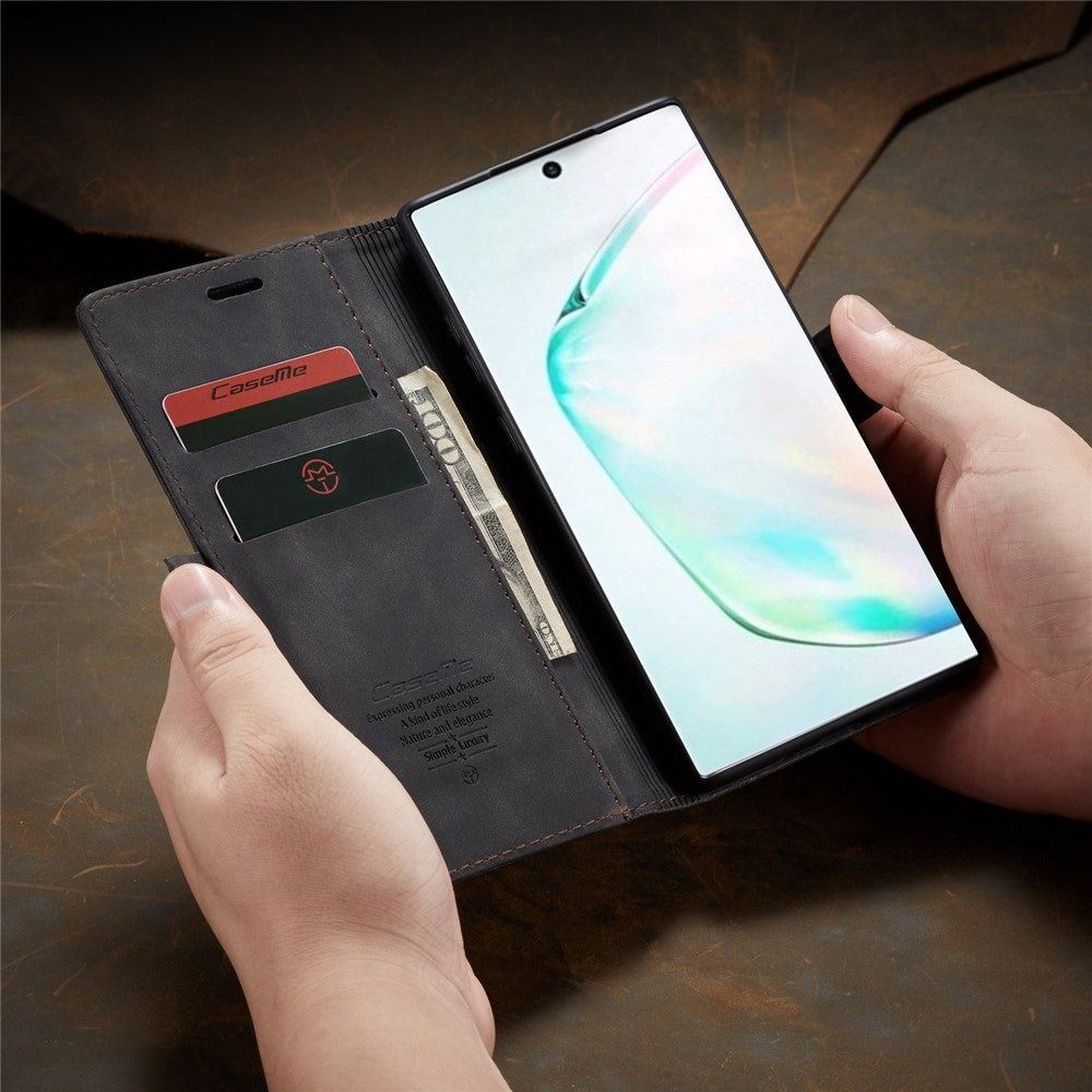 CASEME 013 Series Auto-absorbed Flip Leather Wallet Shell for Samsung Galaxy Note 10 Plus/10 Plus 5G