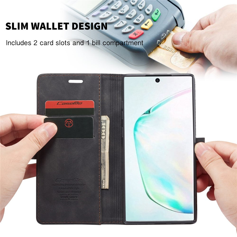 CASEME 013 Series Auto-absorbed Flip Leather Wallet Shell for Samsung Galaxy Note 10 Plus/10 Plus 5G