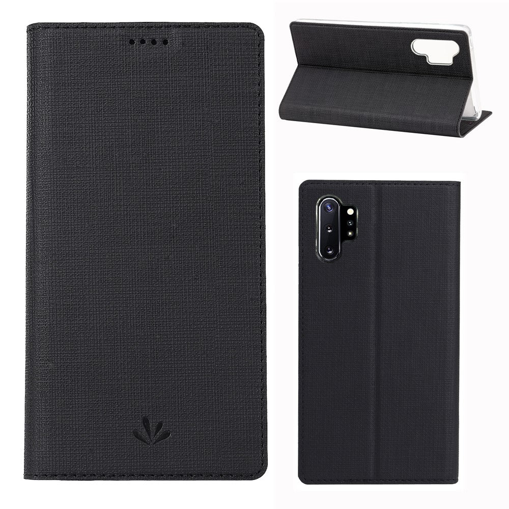 VILI DMX Cross Texture Stand Læderetui med kortholder til Samsung Galaxy Note 10 Plus / Note 10 Plus 5G
