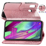 Embossed Mandala Flower Leather Wallet Case for Samsung Galaxy A40